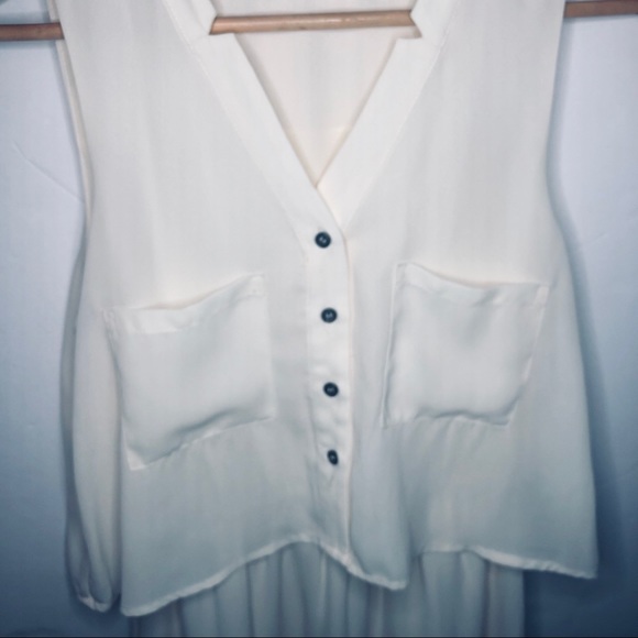 Maison Jules Sleeveless Off White Flowy Dress - Picture 6 of 10